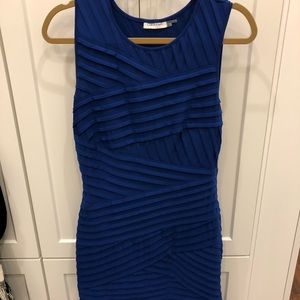 Calvin Klein blue geometric pattern dress